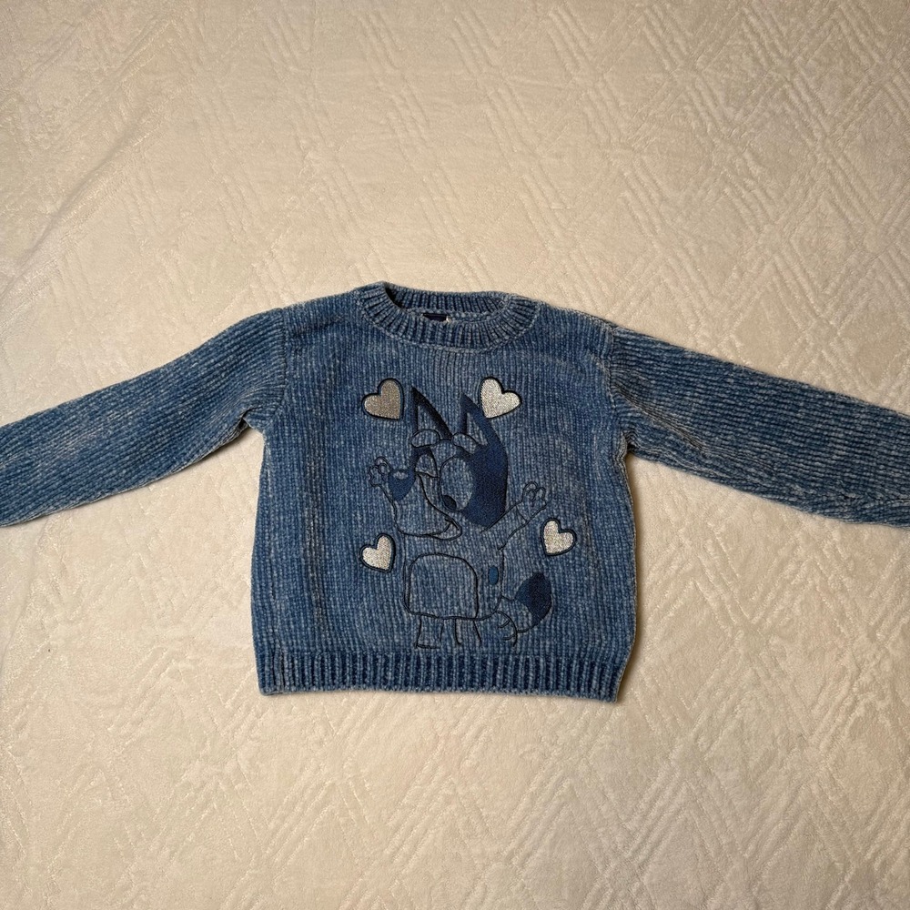 Preppy Cartoon Bluey Girls 5T Chenille Sweater Garanimals Pleated Skort Set - Picture 9 of 10